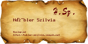 Hübler Szilvia névjegykártya