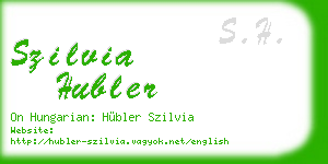 szilvia hubler business card